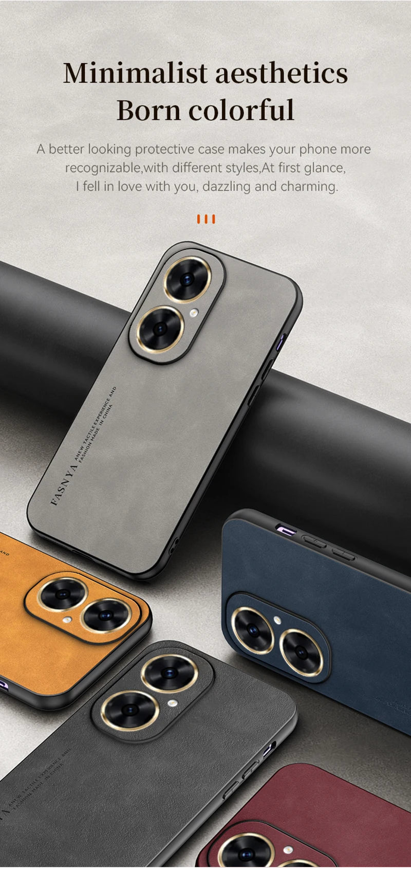 Huawei Leather Case - Soft Matte, Anti-Fingerprint, Shockproof Protection for Nova 12, 11i, 11 Pro, 10 SE, 9, 8i