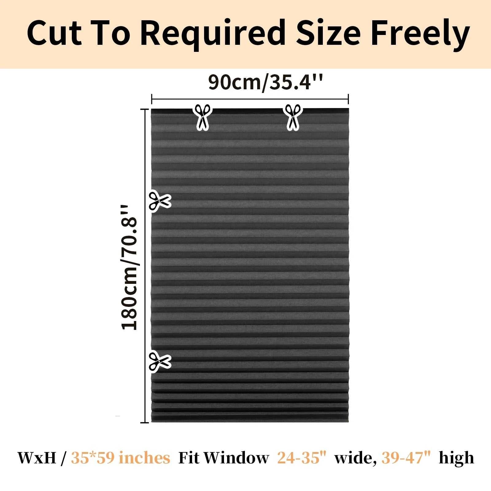 1Pc Shades Self-adhesive Half/Full Windows Nonwoven Folding Curtain Bathroom Balcony Living Room Balcony Curtains Pleated Blinds The jack market .AU The jack market .AU Home $ 51 14:365458#60X150CM Full