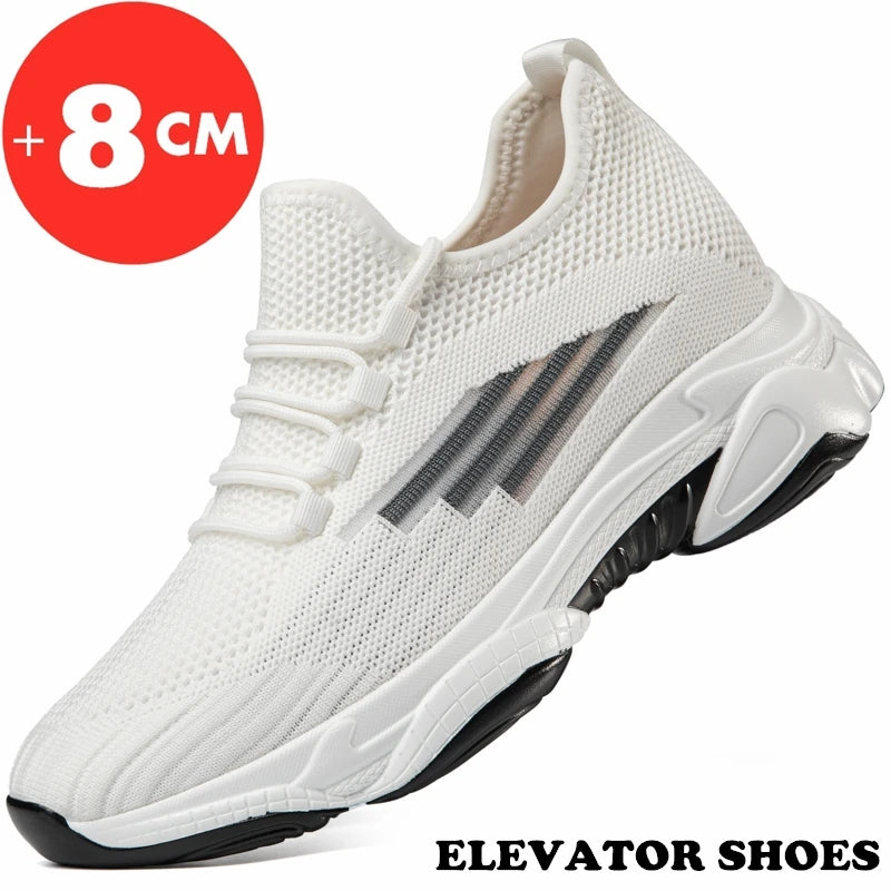 Men Elevator Shoes Fashion Outdoor Casual Sneakers Height Increase Shoes for Men Height Increase Insole 8CM Lift Platform Shoes