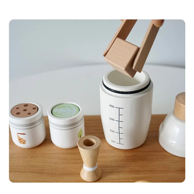 Children Pretend Play Wooden Milk Drink Set Kitchen Food Toys Montessori Learning Educational Kids Simulation Imitation Game