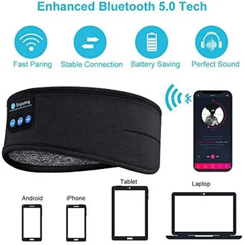 Bluetooth Earphones Sports Sleeping Headband Elastic Wireless Headphones Music Eye Mask Wireless Bluetooth 5.0 Headset Headband The jack market .AU The jack market .AU Accessories Electronics $ 53 14:193#Black