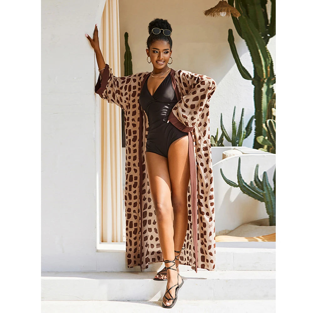 2026 Women's Kaftan Beach Cover-Up Dress - Stylish Long Tunic for Summer Bikinis & Beachwear