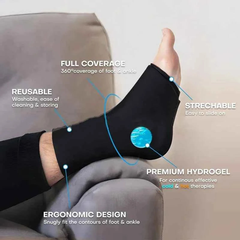 CoolRelief Gel Foot Pack - Reusable Hot/Cold Therapy for Ankle Pain Relief