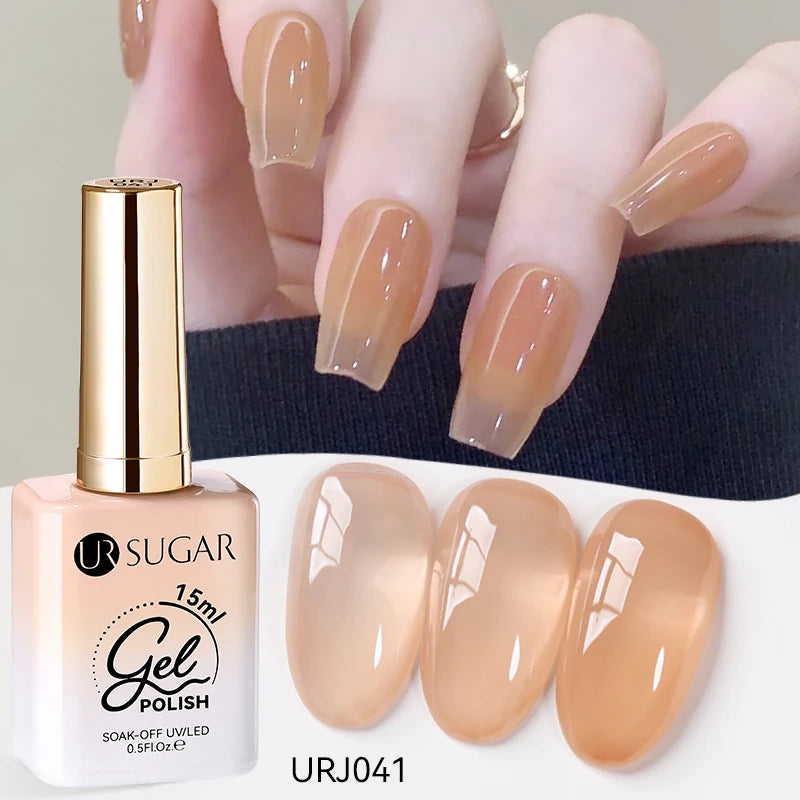 UR SUGAR 15ml  Autumn Winter Red Cat Magnetic Gel Nail Polish White Dopamine Nail Sparkling Glitter Soak Off UV LED for Manicure