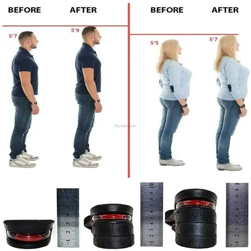3-9cm Invisible Height Increase Insoles 3 Layer Air Insert Adjustable Cut Heel Insert Men Women Shock Absorbing Growing Sole The jack market .AU The jack market .AU Step Up Your Style: Trendy Shoes for Every Occasion! $ 52 14:691#3CM-Black