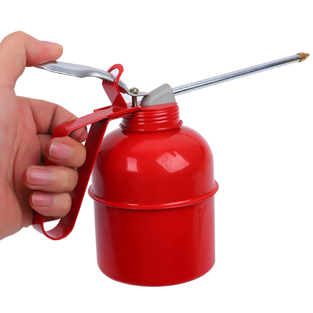 Hand Pump Oiler Can Metal Oil Can Oil Pot with Spout Pump Oiler Industrial Home Vehicles Lubrication Lubricating Oil Can Garage