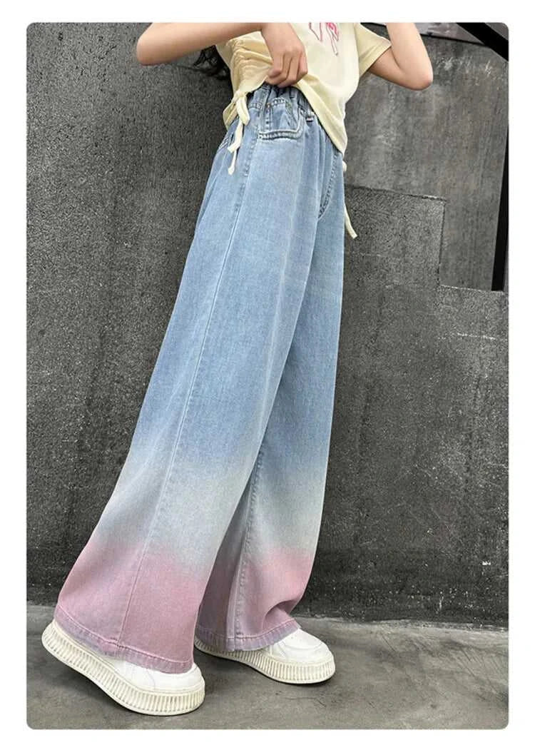 2024 Big Teens Girl Tencel Wide-Leg Jeans Kids Girls Gradient Color Pants Children Outwear Long Trousers Girl Clothing 4-12Years The jack market .AU The jack market .AU Mum & Kids: Essential Products for Every Family $ 48 14:771#model 1;200000463:200004207#150CM