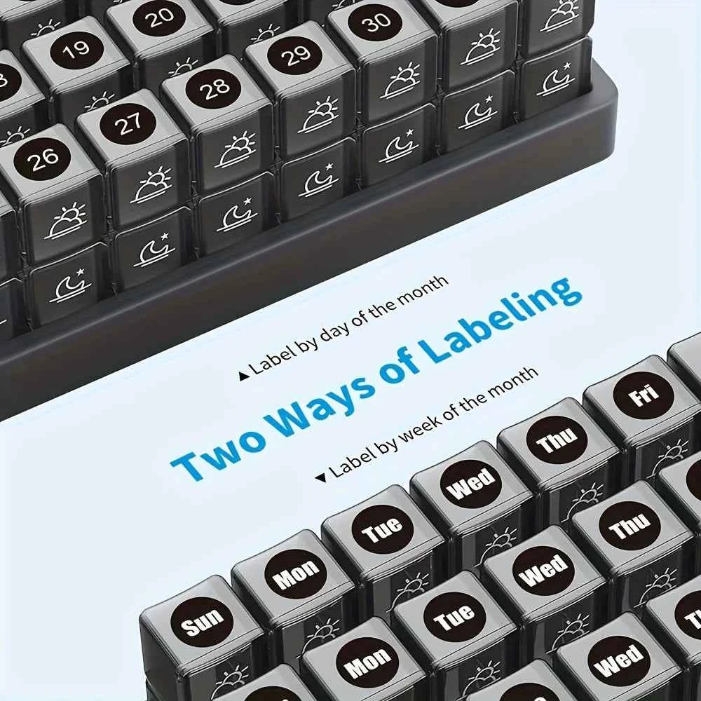 Monthly Pill Organizer 2 Times a Day, 31Day Pill Box AM PM, One Month Pill Box Organizer AM PM to Hold Vitamins, Supplements