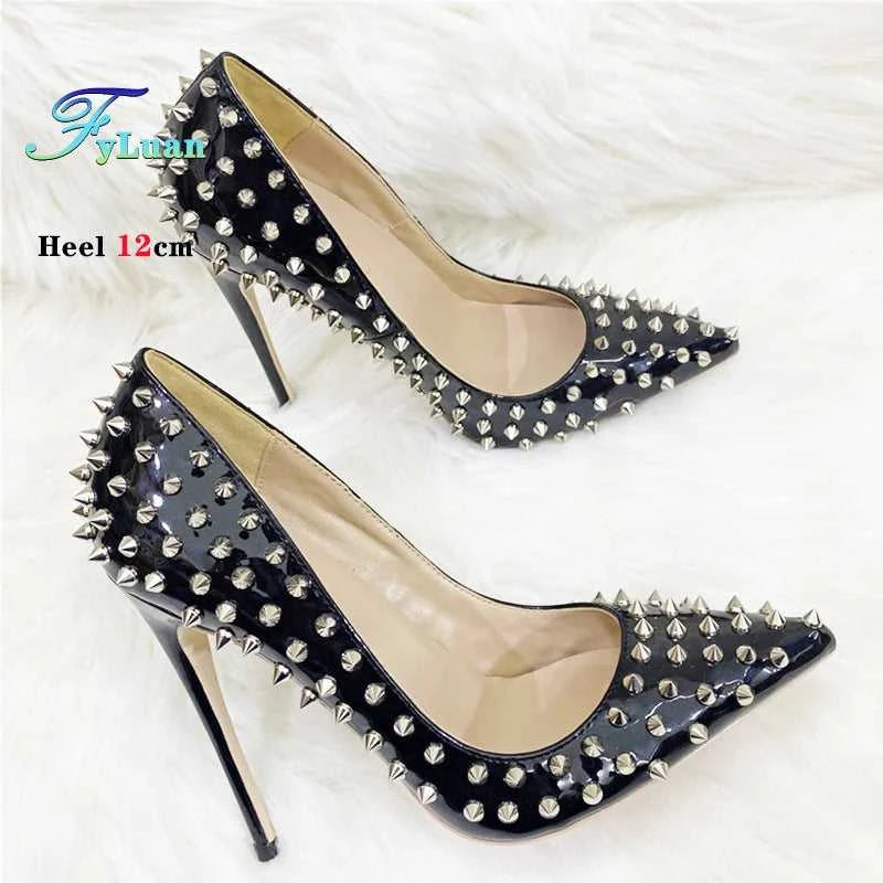 Super Thin Heel 8 10 12CM Sexy All Spikes Rivets Women Pumps Pointed Toe Super High Heels Party Nightclub Fashion Shoes Size 46 The jack market .AU The jack market .AU Step Up Your Style: Trendy Shoes for Every Occasion! $ 117 14:173#As Picture Shown;200000124:100010483