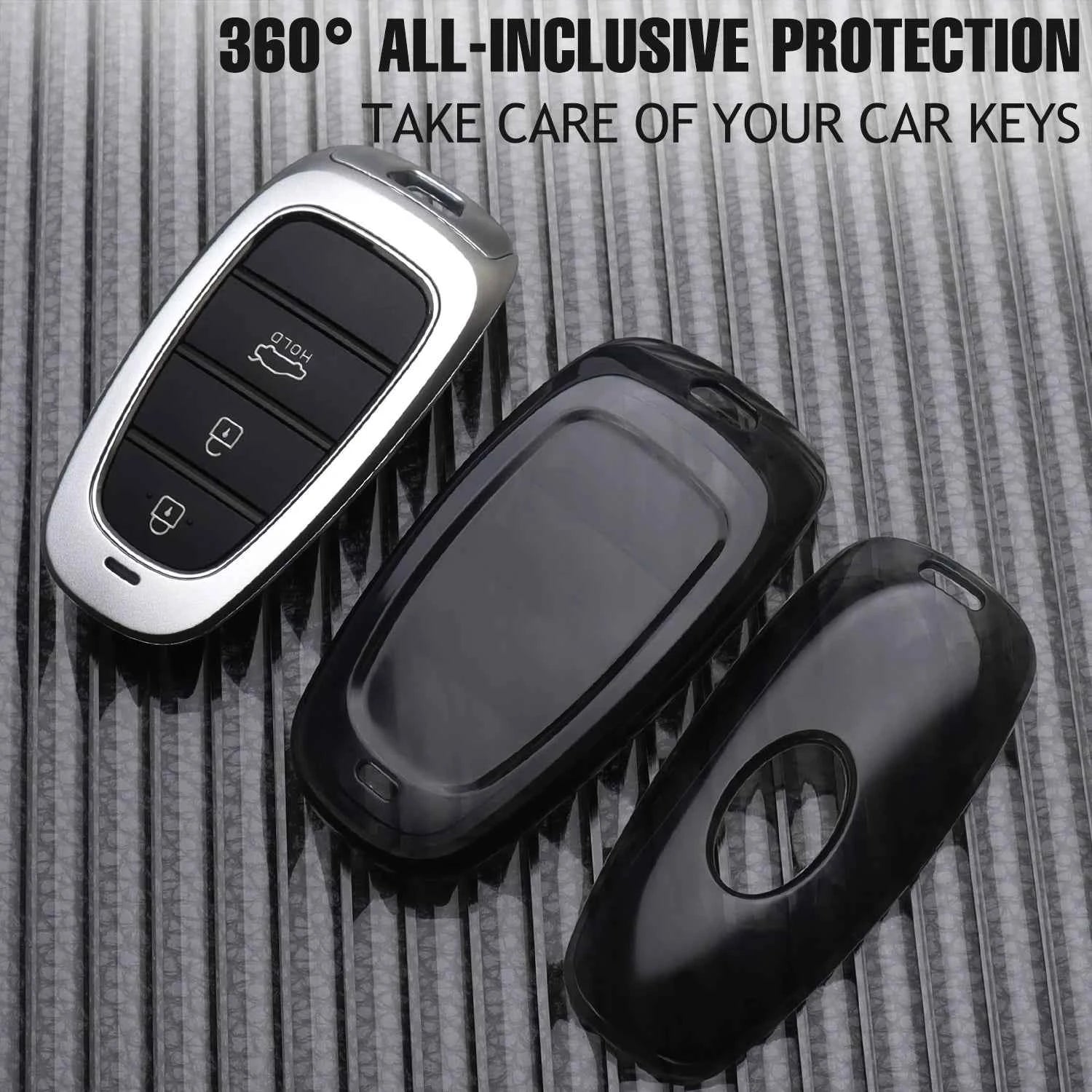 Tpu Car Key Case for Hyundai Tucson Sonata Solaris Hybrid Nexo NX4 Santafe DN8 Key Cover Holder Protector Shell Car Accessories