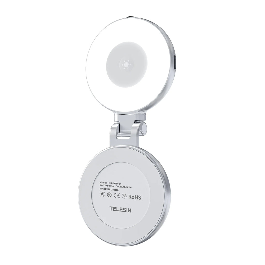 TELESIN Magnetic Fill Light Mini Selfie Light 3 Modes Adjustable Brightness with iPhone Magsafe 360° LED Selfie Ring Fill Light