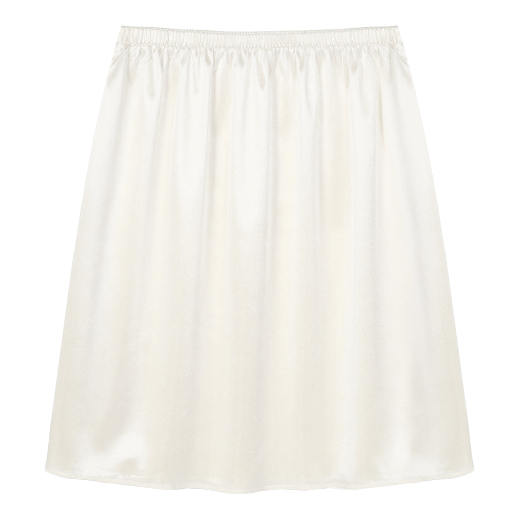 Womens Petticoat Skirt Solid Half Slip Underskirt Summer Elastic Waist Inner Lining Midi Skirt Long Underskirt for Party Dress