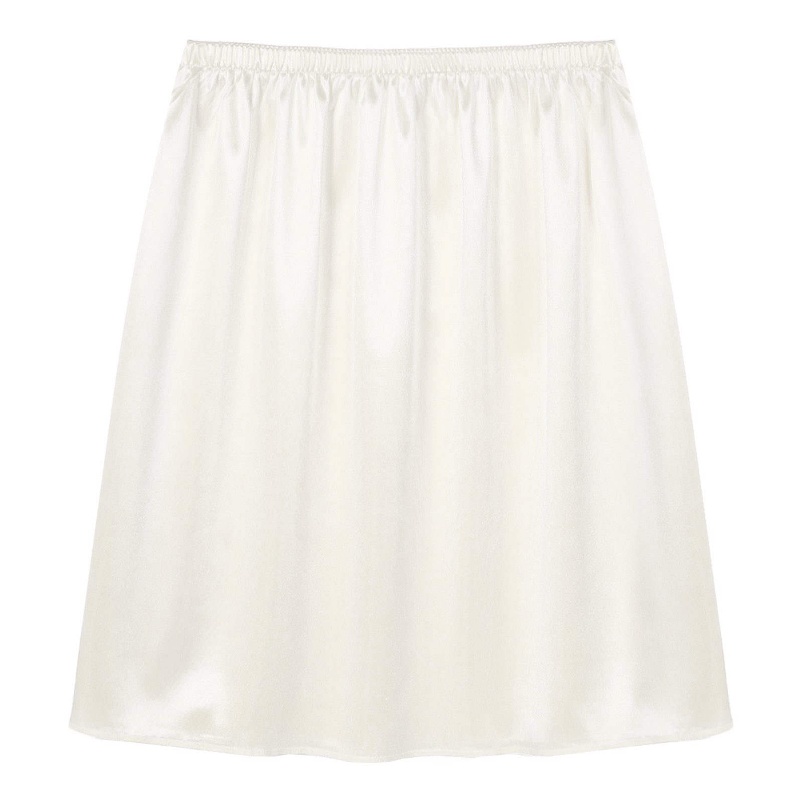 Womens Petticoat Skirt Solid Half Slip Underskirt Summer Elastic Waist Inner Lining Midi Skirt Long Underskirt for Party Dress
