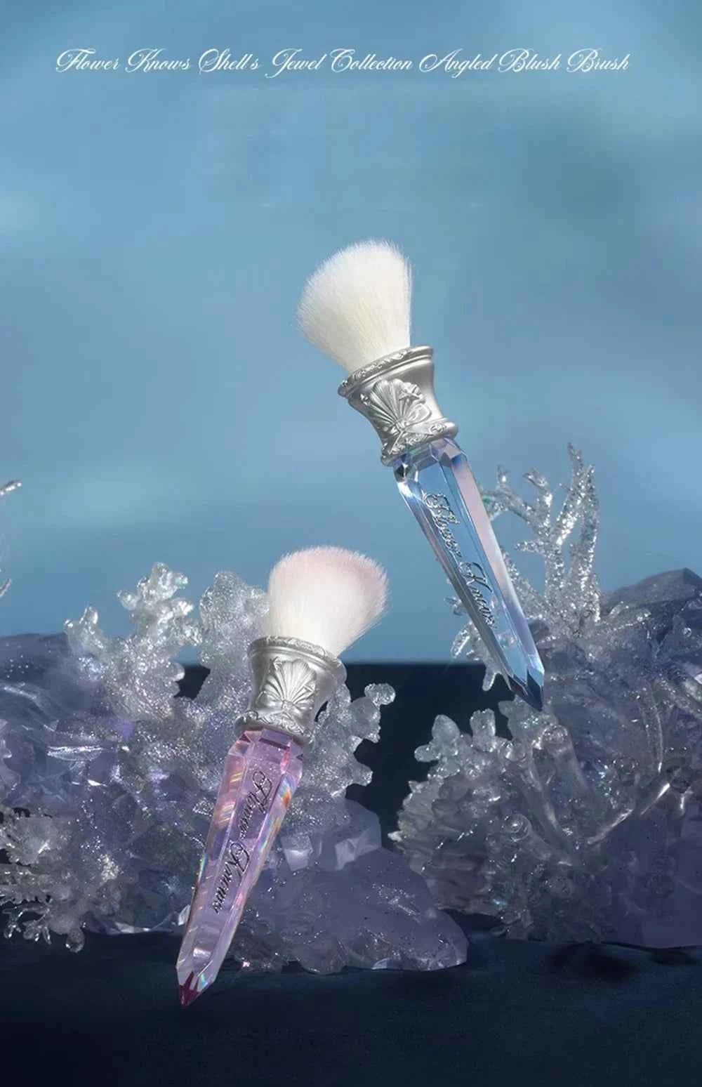 Flower KnowShell Jewel Butterfly Blush Brush - Cloud-Shaped Angled Bristles for Flawless Application