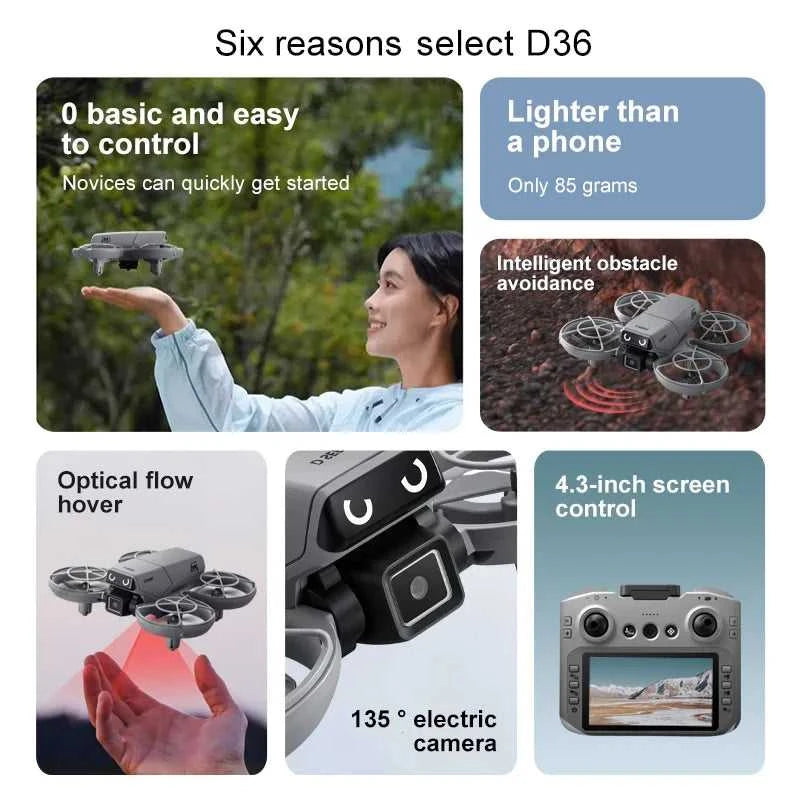Lenovo D36 Drone 4K HD 8k Triple Camera FPV Brushless Motor Obstacle Avoidance Foldable RC Quadcopter Professional Aerial The jack market .AU The jack market .AU Drones $ 131 14:691#D36-Gery-4K-1B