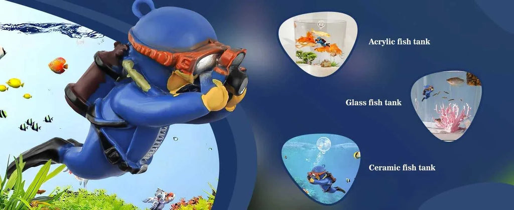Fish Tank Decoration Creative Floating Diver Ornaments Set Blue Guy Figurines for Underwater Scenery Bottom Aquarium Decor The jack market .AU The jack market .AU Fishing Gear $ 21 14:496#J