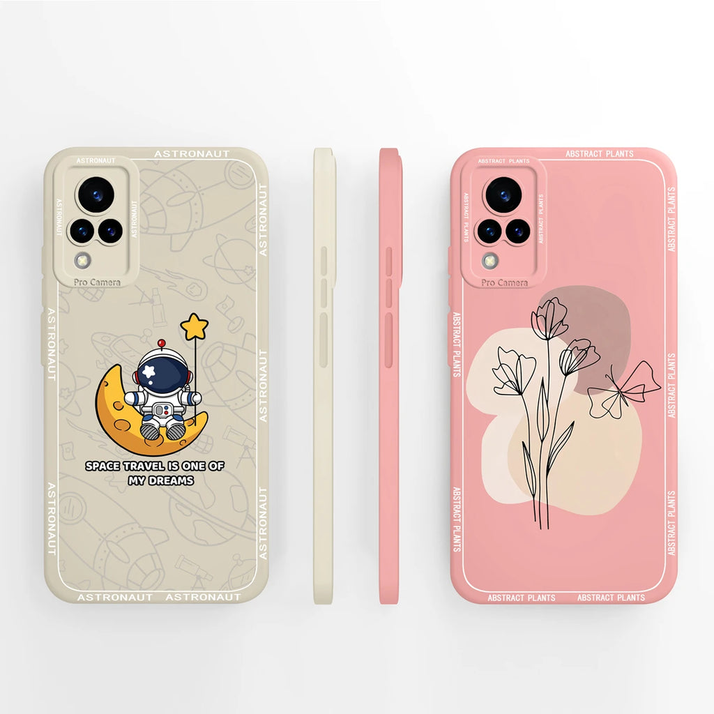 Vivo V21 Liquid Silicone Case - Full Coverage Anti-Drop Protection, Stylish & Soft Back Cover