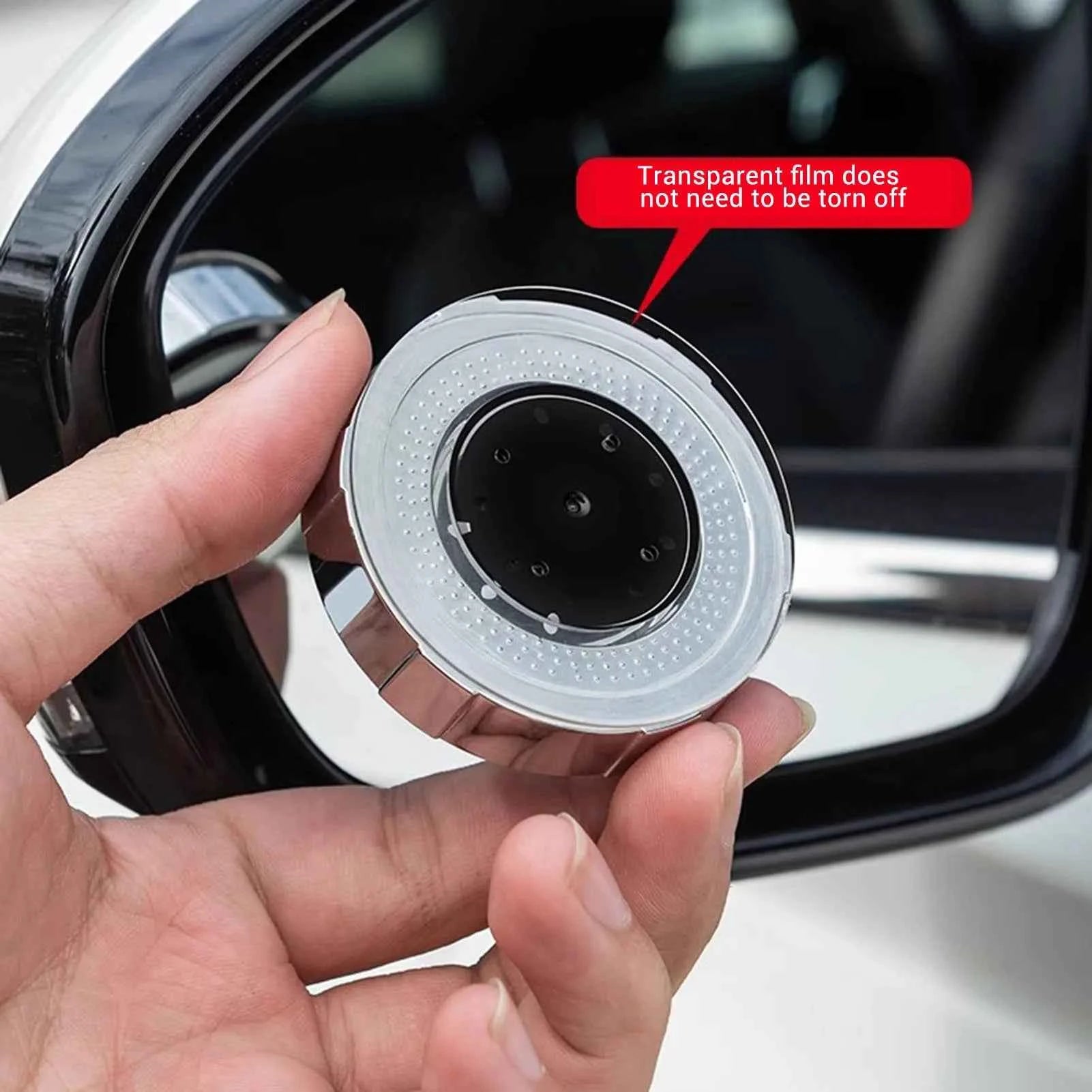 Car Blind Spot Mirror 360 Degree Adjustable Round Convex Rear View Mirror with Suction Cup Wide Angle Clear HD Anti Glare