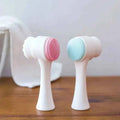 OFT 3D Dual-Sided Face Washing Brush - Deep Clean Pores with Silica & Fur for Home Spa Experience