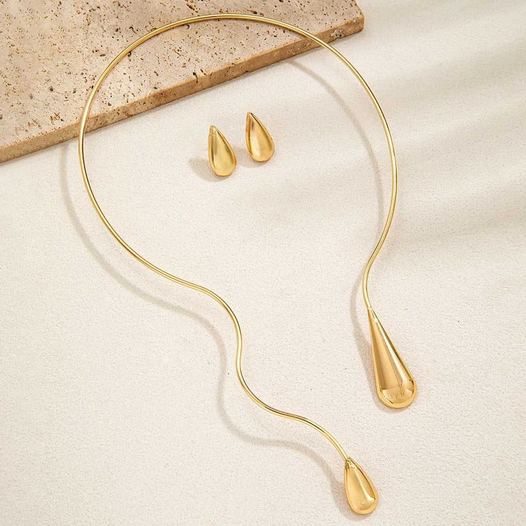 2-piece set of exaggerated Feng Shui drip geometric lines asymmetrical collar temperament versatile women's jewelry The jack market .AU The jack market .AU Jewellery & Chains $ 48 200001033:361180#XY-1078