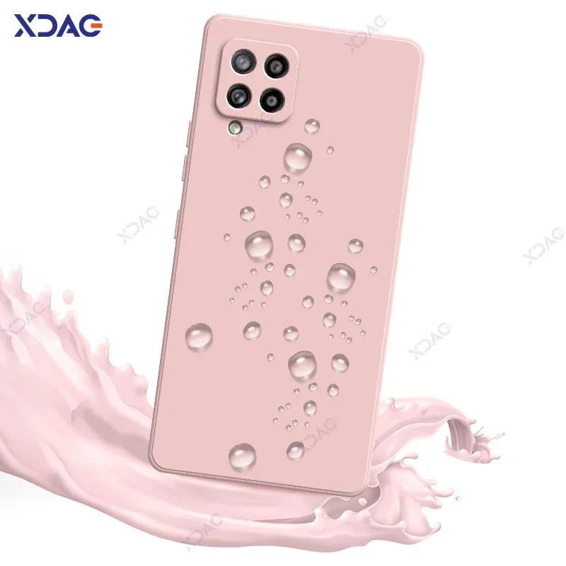 Samsung Luxury Soft Square Liquid Silicone Case - Ultimate Protection for Galaxy A22 4G & A42 5G