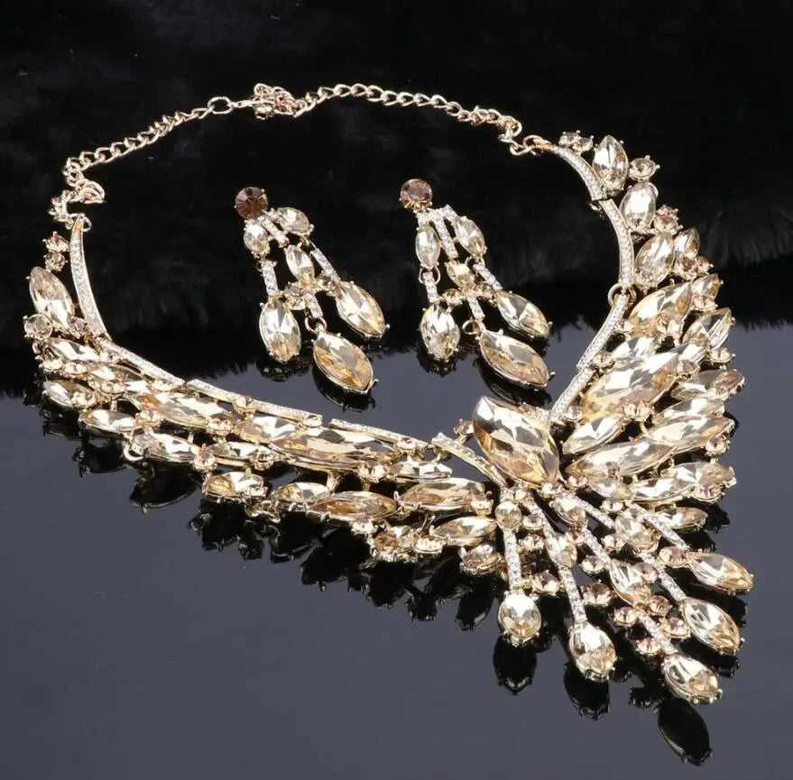 Crystal Bridal Jewelry Sets Wedding Party Costume Accessory Indian Necklace Earrings Set for Bride GorgeousJewellery Sets Women The jack market .AU The jack market .AU Jewellery & Chains $ 74 200001033:200003757#purple