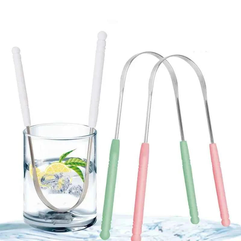 FreshBreeze Stainless Steel Tongue Scraper - Coated U-Shaped Design for Ultimate Oral Hygiene & Fresh Breath