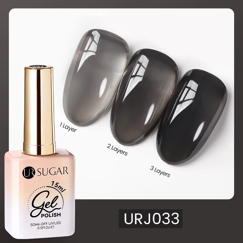 UR SUGAR 15ml  Autumn Winter Red Cat Magnetic Gel Nail Polish White Dopamine Nail Sparkling Glitter Soak Off UV LED for Manicure