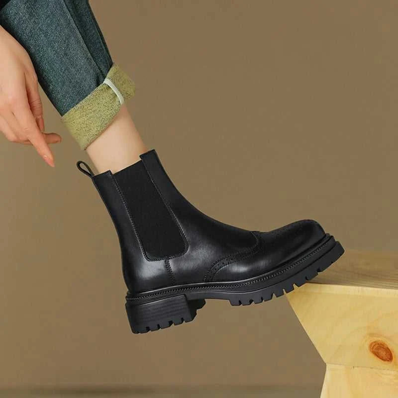 NEW Autumn Boots Women Split Leather Shoes for Women Round Toe Chunky Heel Women Boots Winter Black Chelsea Boots сапоги женские The jack market .AU The jack market .AU Step Up Your Style: Trendy Shoes for Every Occasion! $ 131 14:365458#Brown;200000124:100010481
