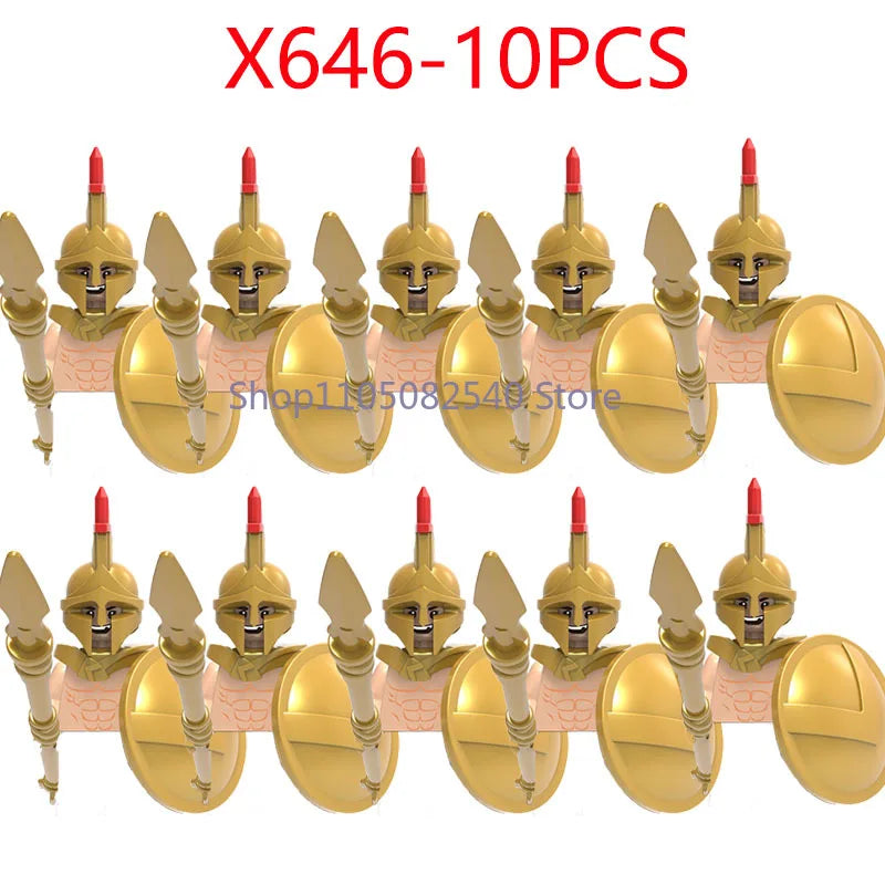MOC Military Soldier Movie Character Building Blocks Accessories Medieval Castle Knight Helmet Shield Mini Brick Gift Toy E008