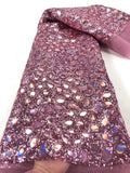 Elegant Couture Gold African Lace Fabric - Stunning Sequins & Embroidery - 5 Yards for Wedding Dresses