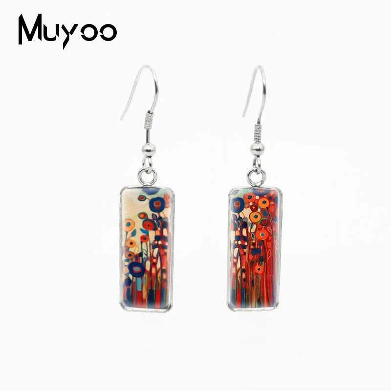 New Hot Painting Poppies Daffodil Tulip Daisy Flowers Art Pattern Square Pendants Glass Cabochon Jewelry Hook Earrings The jack market .AU The jack market .AU Jewellery & Chains $ 47 200001034:361180#1