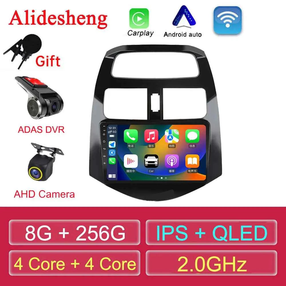 For Chevrolet Spark Beat Matiz Creative Android 12 Car Radio Audio video multimedia Player GPS Navigation 8G + 256G Carplay Auto