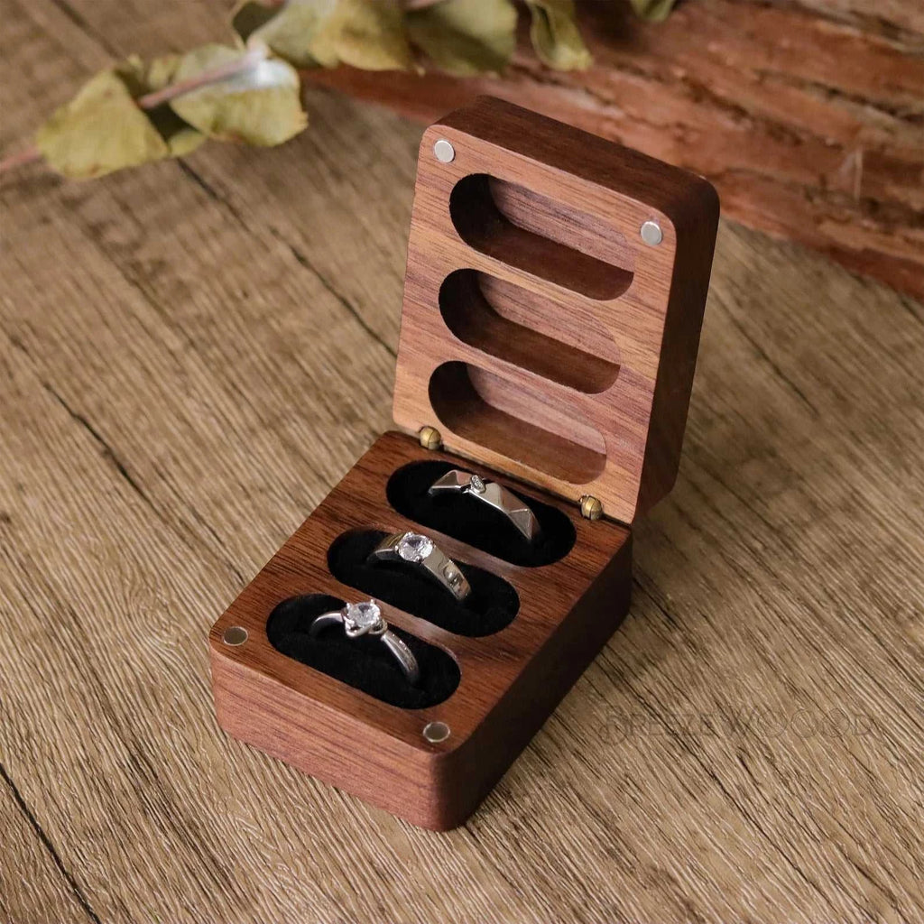 Custom Engraved Wooden Ring Box - Personalized Walnut Jewelry Holder for Engagement, Wedding, Anniversary, Proposal, and Gift St The jack market .AU The jack market .AU Jewellery & Chains $ 54 14:1052#RB604-Design 8