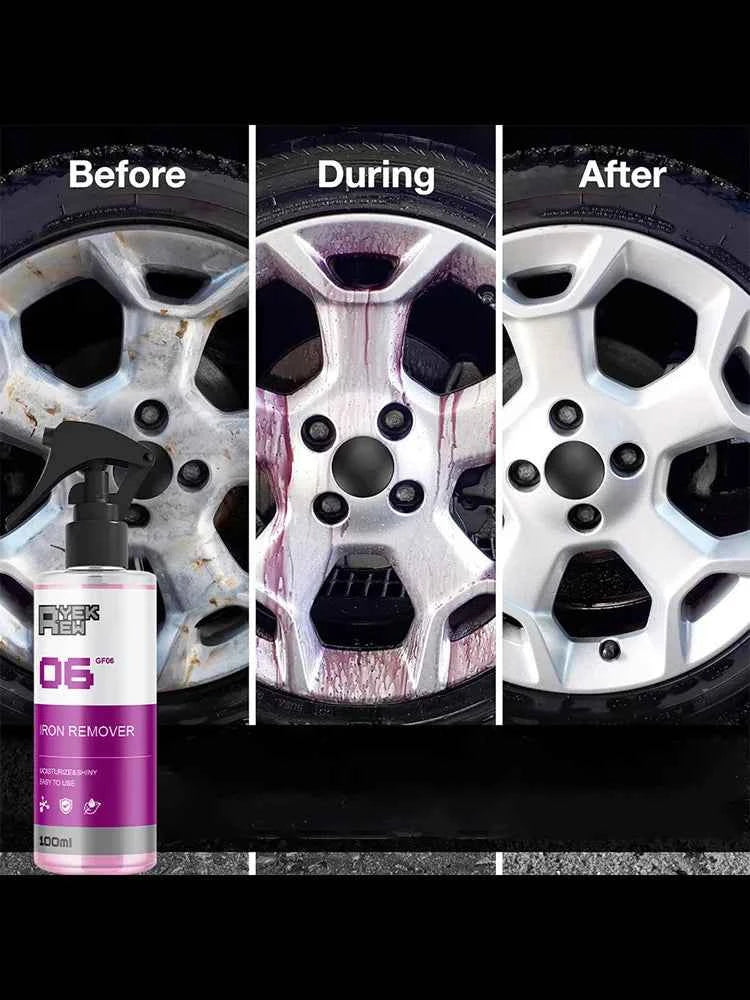 Car Wheels Rim Cleaner Multi Purpose Rust Remover Brake Paint Protect Metal Dust Iron Powder Remover Car Care Chrome Spray