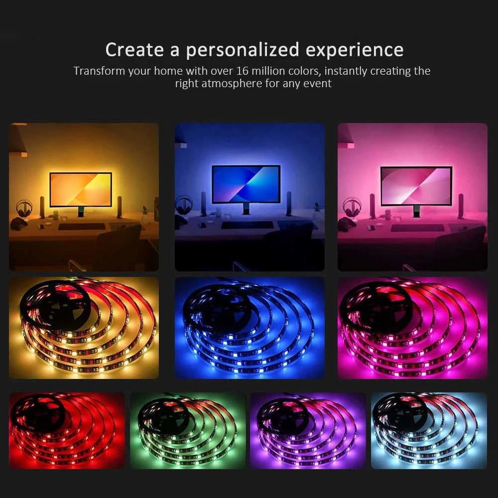 Led Lights For Bedroom Bluetooth Wifi App Remote Control Rgb Led Light Strip 5050 Rgb Usb 5V Led Tape Tv Backlight Room Lighting The jack market .AU The jack market .AU Home $ 52 136:9131324113#WIFI W 44 KEY;380:200746124#4M