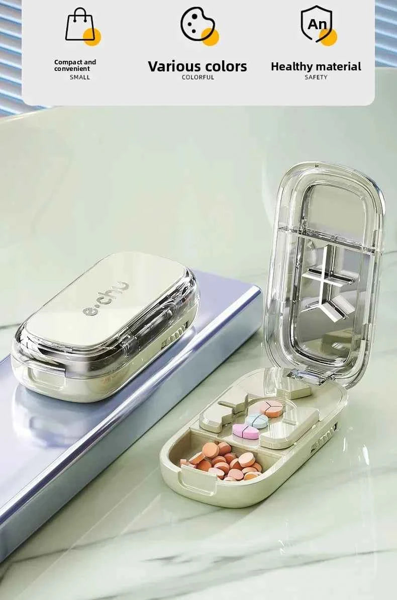 3in1 Medicine Cutter Precise Cutting Into Half / Third / Quarter Drug Divider Organizer Portable Tablet Splitting Pills Splitter