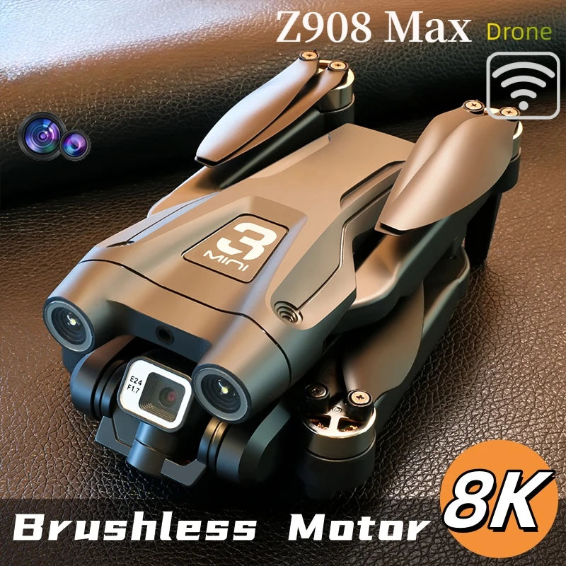 Z908 Pro Max Outdoor Drone Dual Camera Professional Brushless Motor GPS Optical FlowObstacle Avoidance Folding Quadcopter 8K
