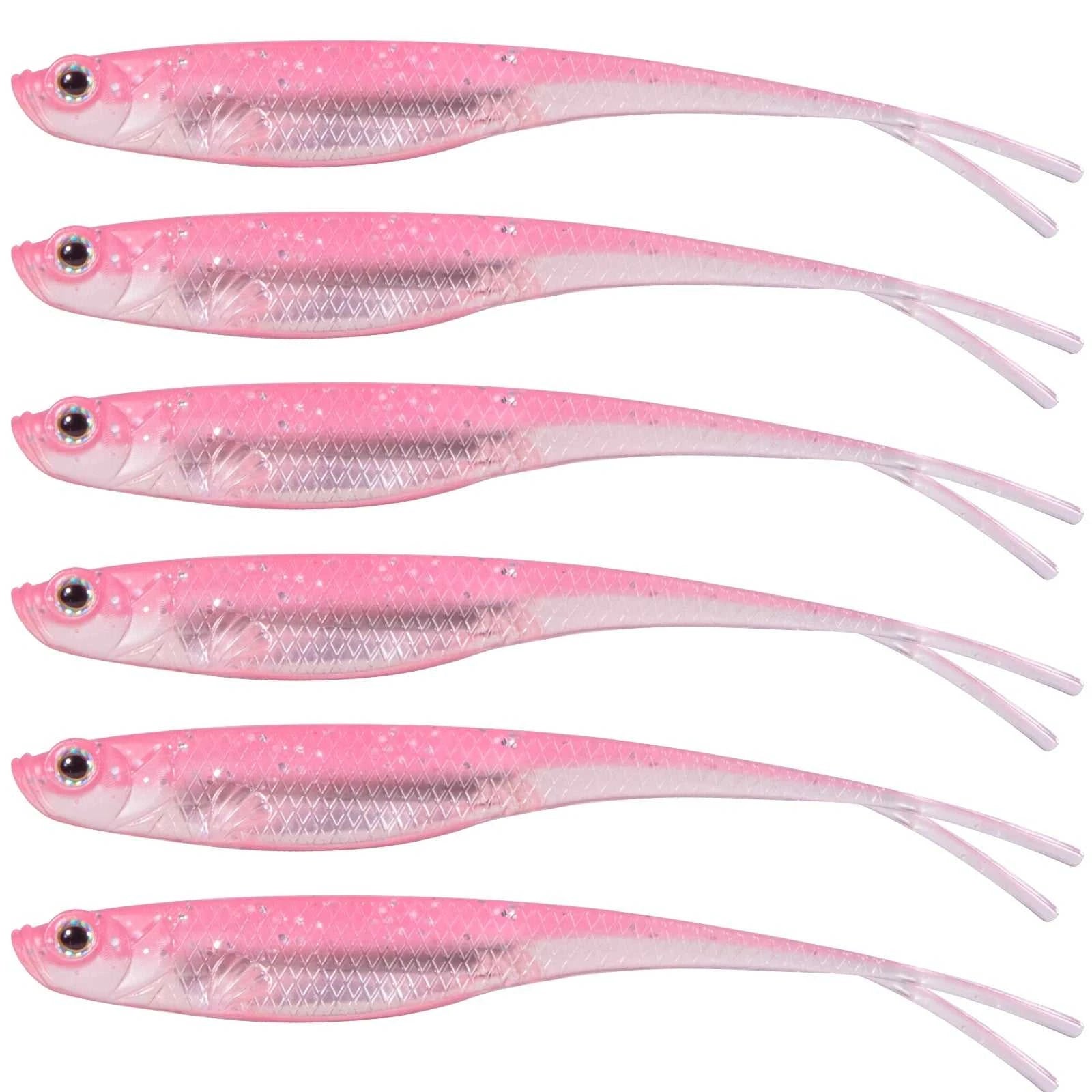 Dr.Fish 5/6pcs Fishing Soft Lure Plastic Saltwater Fork Tail Drop Shot Silicone Soft Bait Worm Bass Trout Pike Walleye Weedless The jack market .AU The jack market .AU Fishing Gear $ 24 14:202997806#Pink;200007763:201336100;5:8022#75mm-6pcs