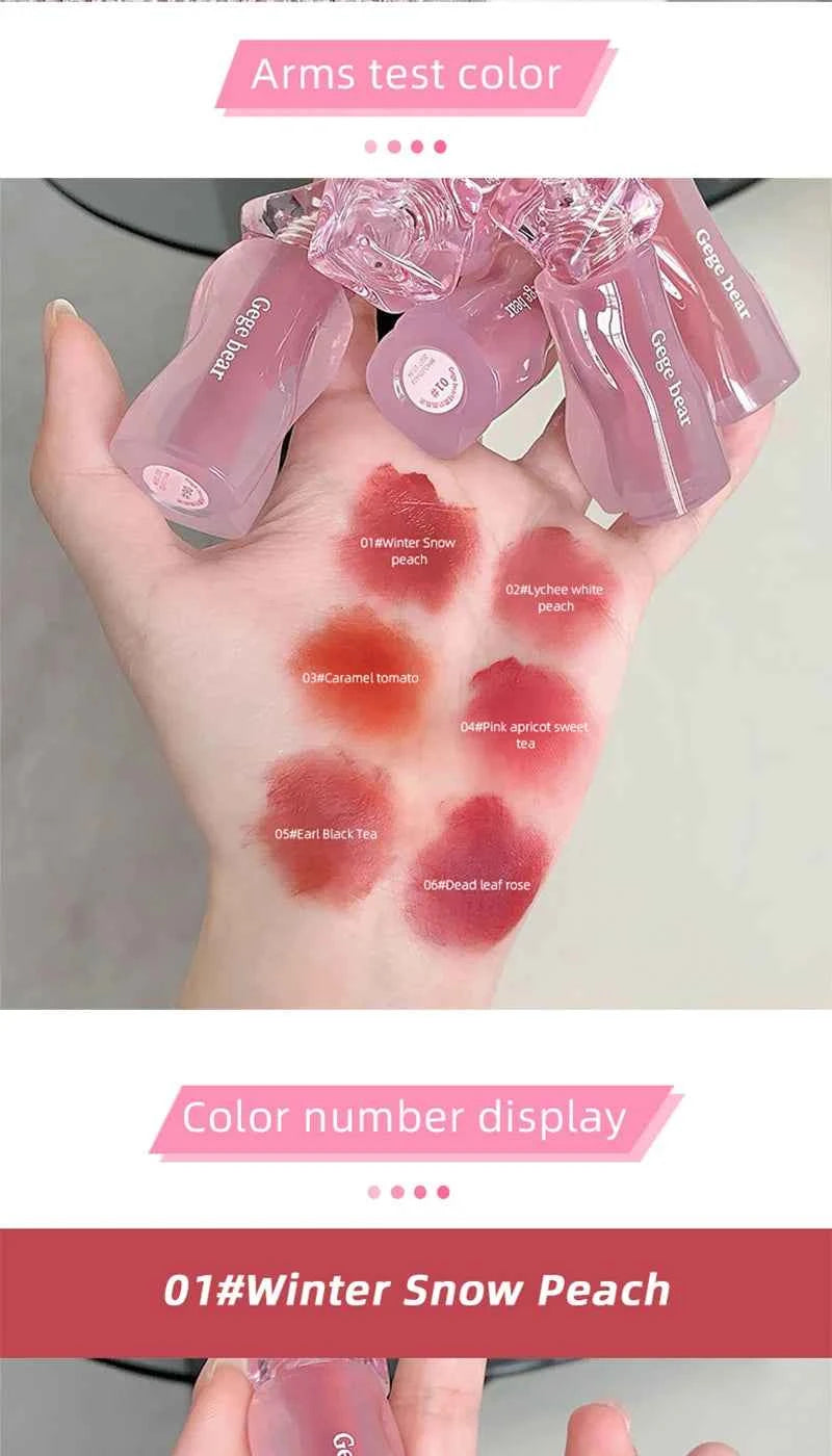 Gege Bear Velvety Cream Lip Mousse - Highly Pigmented, Nourishing Formula with Soft, Long-Lasting Texture