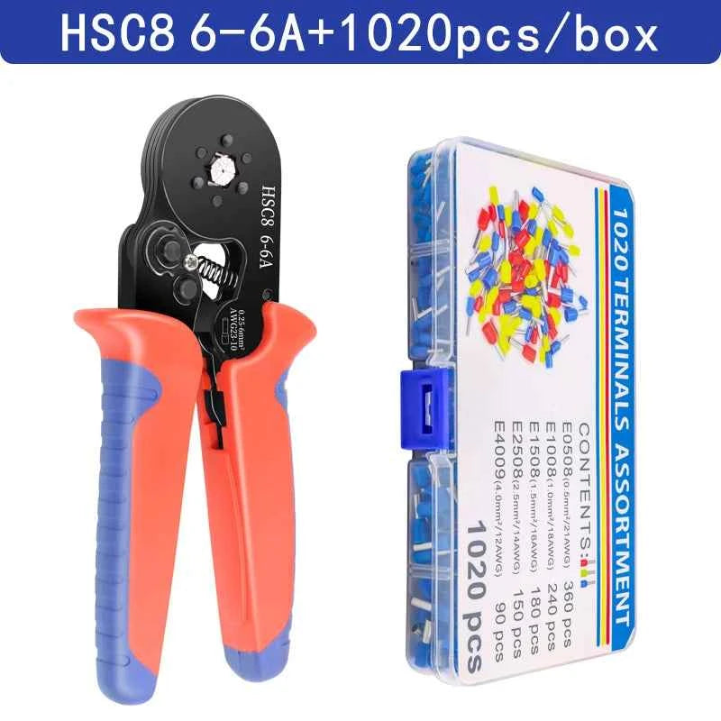 HSC8 Crimping Pliers - Versatile Wire Crimper for Ferrule Sleeves & Tubular Terminals