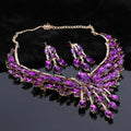 Crystal Bridal Jewelry Sets Wedding Party Costume Accessory Indian Necklace Earrings Set for Bride GorgeousJewellery Sets Women The jack market .AU The jack market .AU Jewellery & Chains $ 74 200001033:200003757#purple