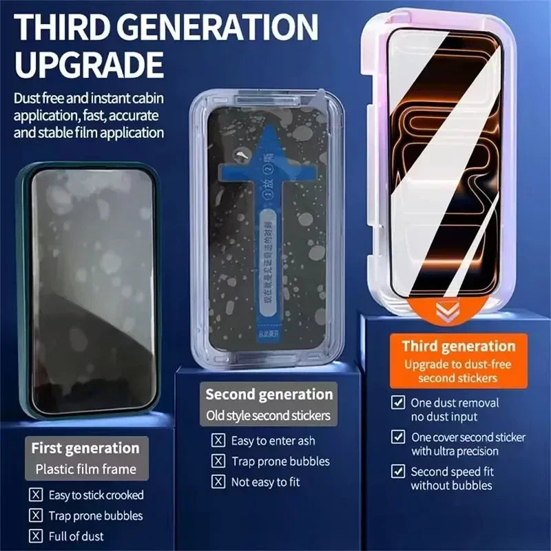 Oleophobic Dust Free Easy Installation Privacy Screen Protector For iPhone 17 Pro Max Air 11 12 13 14 15 16 PRO XR XS MAX Glass