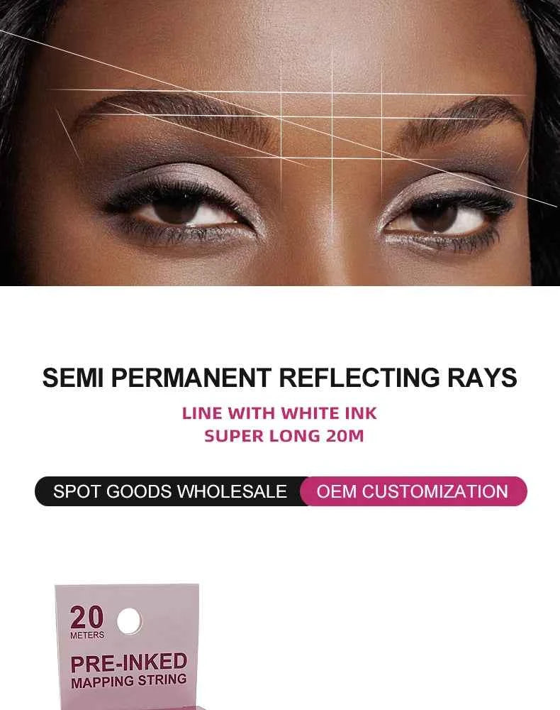 Microblading Mapping String - Liquid-Free Eyebrow Positioning Tool for Perfect Makeup Application