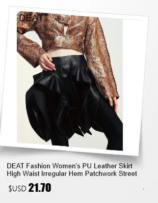 DEAT Women's Slim Dress with Diamond Folds & Zipper - Sleeveless Round Collar Summer Style