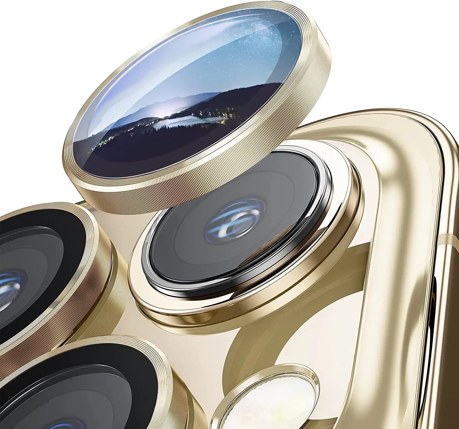Brand Name Deep Purple Camera Lens Protector - 2-3Pcs Premium Glass Protection for iPhone 14 Pro Max, 13, 12, 11