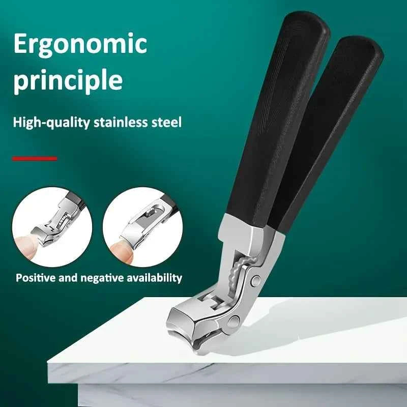ElderCare Nail Clipper Set - 4pcs Extra Large Nail & Toe Clippers with Wide Mouth for Easy Use by Seniors