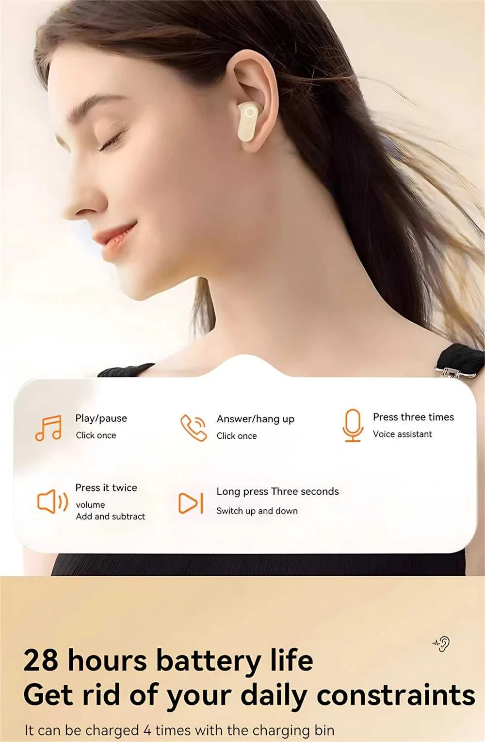 Bluetooth 5.4 Headphones True Wireless In-ear Long Noise Reduction TWS Sports High Sound Quality Digital Display Screen Earplugs The jack market .AU The jack market .AU Accessories Electronics $ 54 14:29#White