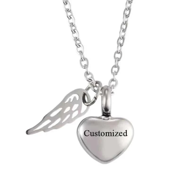 Fashion Heart with Angel Wings Ashes Urn Necklace Cremation Stainless Steel Memorial Pendant Keepsake Jewelry Gift The jack market .AU The jack market .AU Jewellery & Chains $ 51 200001033:200003758#Rose Gold Customized