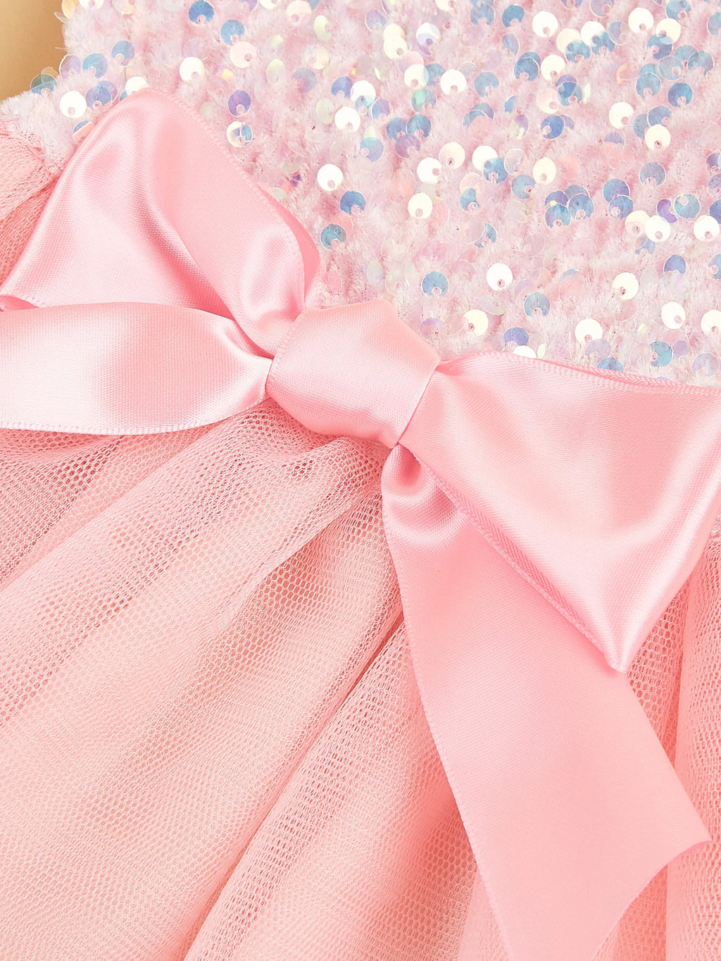 Pawfect Paws Pet Dress - Sparkling Sequin Bowknot Tulle Princess Costume for Dogs and Kittens